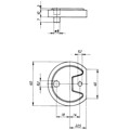 Produktbild von DENI® - Unterlage, für Anschlagpuffer, 3848, Aluminium,H 12,5mm eloxiert