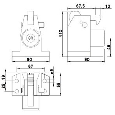 Produktbild von DENI® - Torfeststeller,3871,mit Fanghaken,Aluminium silber,L90mm