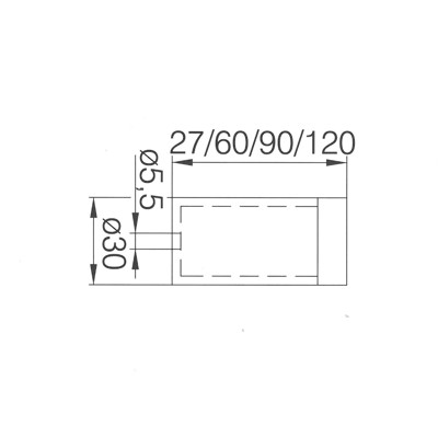 Produktbild von DENI® - Wandtürstopper, mit einseitigem Gummipuffer, 3873,Ø 30mm,L 90mm