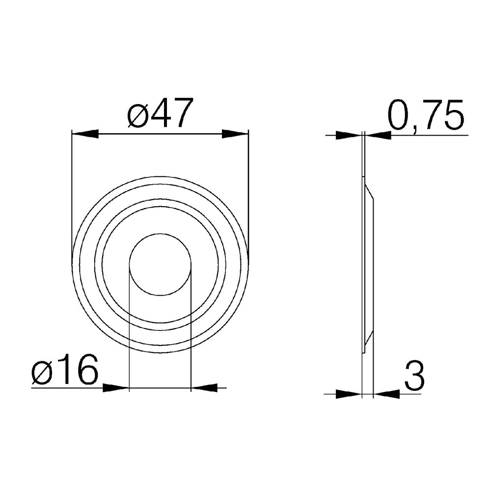 DENI® WET-Abdeckkappe für Türspion, für Türspion, 3980,Außen Ø 47mm, Messing verchromt Produktbild img2 L