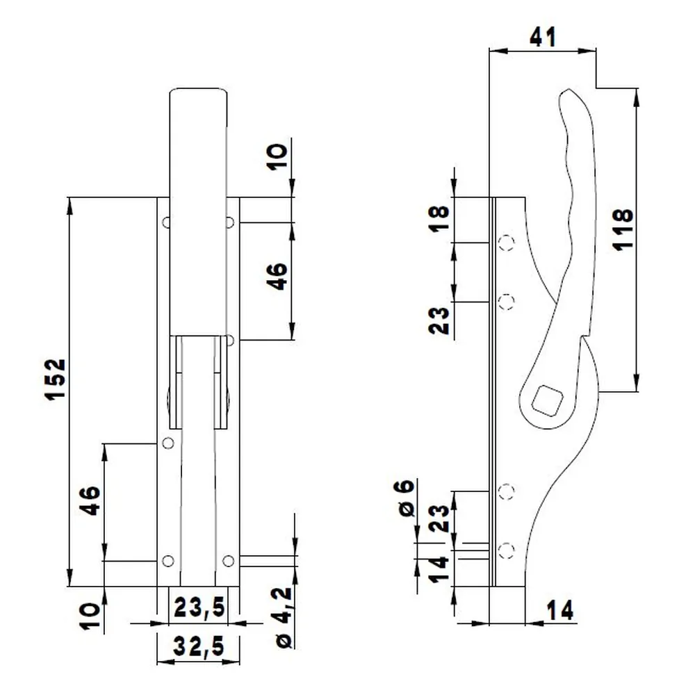 DENI® Tortreibriegel DENI® Plano 2.0 10 mm - galv. verzinkt Produktbild img2 L