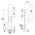 Produktbild von DENI® - Tortreibriegel DENI Plano 2.0 10 mm - galv. verzinkt