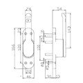 Produktbild von DENI® - Türtreibriegel, Vario, 4220, f.VK-stange, links-rechts, Aluminium silb.