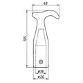 Produktbild von DENI® - OL-Stockhaken, f.OL.schnäpper, 4992,L 105mm,B 48mm, Aluminium, sw, einb