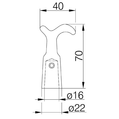 Produktbild von DENI® - OL-Stockhaken, für Oberlichtschnäpper, 4994,L 70mm,B 40mm, Aluminium, e