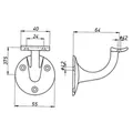 DENI® OA-Handlaufstütze, 5232, mit gewölbter Auflage, Edelstahl, edelstahl matt geb. Produktbild img2 S