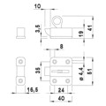 Produktbild von DENI® - OL-Schnäpper, 7111, mit Schlaufe, B51mm, H40mm, Stahl verchromt, zum An