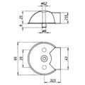 DENI® Bodentürstopper, 3847,H 25mm, mit Verdrehsicherung, edelstahl matt gebürstet Produktbild img2 S