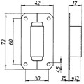 Produktbild von DENI® - Schl., 4013, für Treibriegelstange 13mm,B 42mm,L 73mm,T 17mm, STA hell 