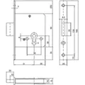 KFV Riegel-Einsteckschloss 211, PZ, D55, F20 x 160ktg, silber Produktbild img2 S