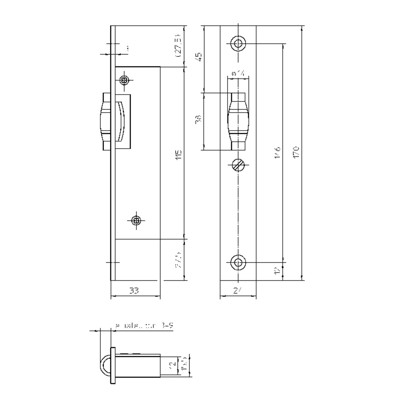 Produktbild von KFV - Pendeltürschloss 78, UG, D0, F24 x 170ktg, ER