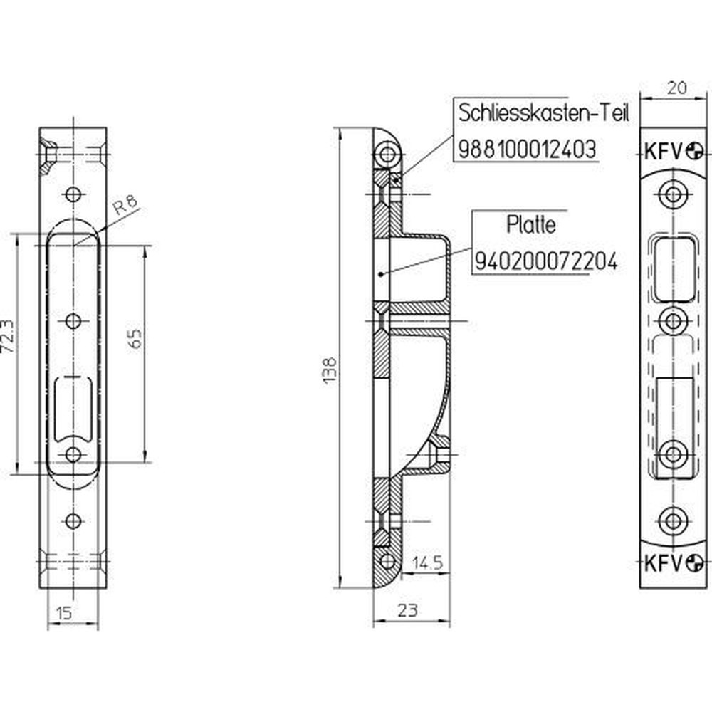 KFV Flachschließblech 3692-01-20,20 x 138 ktg, verzinkt Produktbild img2 L