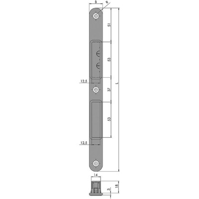 Produktbild von KFV - Flachschließblech 116-200-20HR, 20 x 200 rd, edelstahl