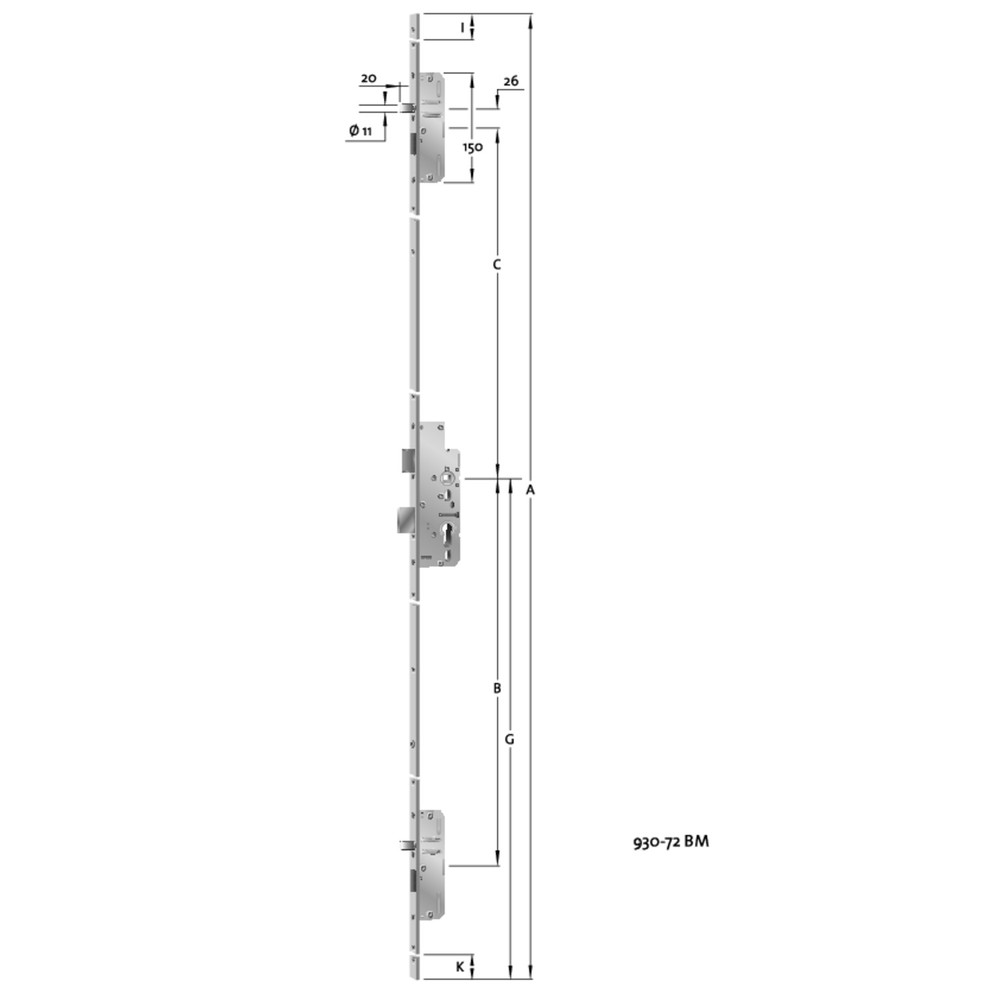 KFV PA-MFV EP930EFS,1-flg,Typ B001,PZ72/9,D65,F20x2170,ER,DH1020,PAF-E einw Produktbild img2 L