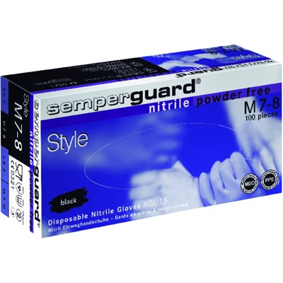 Produktbild von Semperguard® - Handschuh SEMPERGUARD Nitril-Butadien-Kautschuk, schwarz Größe M