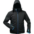 Produktbild von elysee® - Softshelljacke mit Kapuze URANOS, schwarz/blau, Größe S