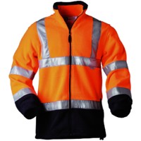Produktbild von elysee® - Warnschutz-Fleecejacke BENEDIKT, warn-orange/marine-blau, Größe M