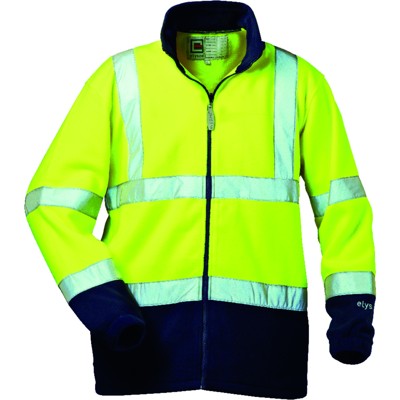 Warnschutz-Fleecejacke VALENTIN, warn-gelb/marine-blau, Größe M