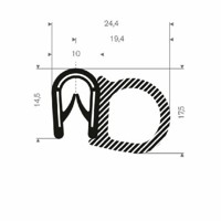 Produktbild von null - Kantenschutz m.Mossgummi 24,4x17,5mm 25m