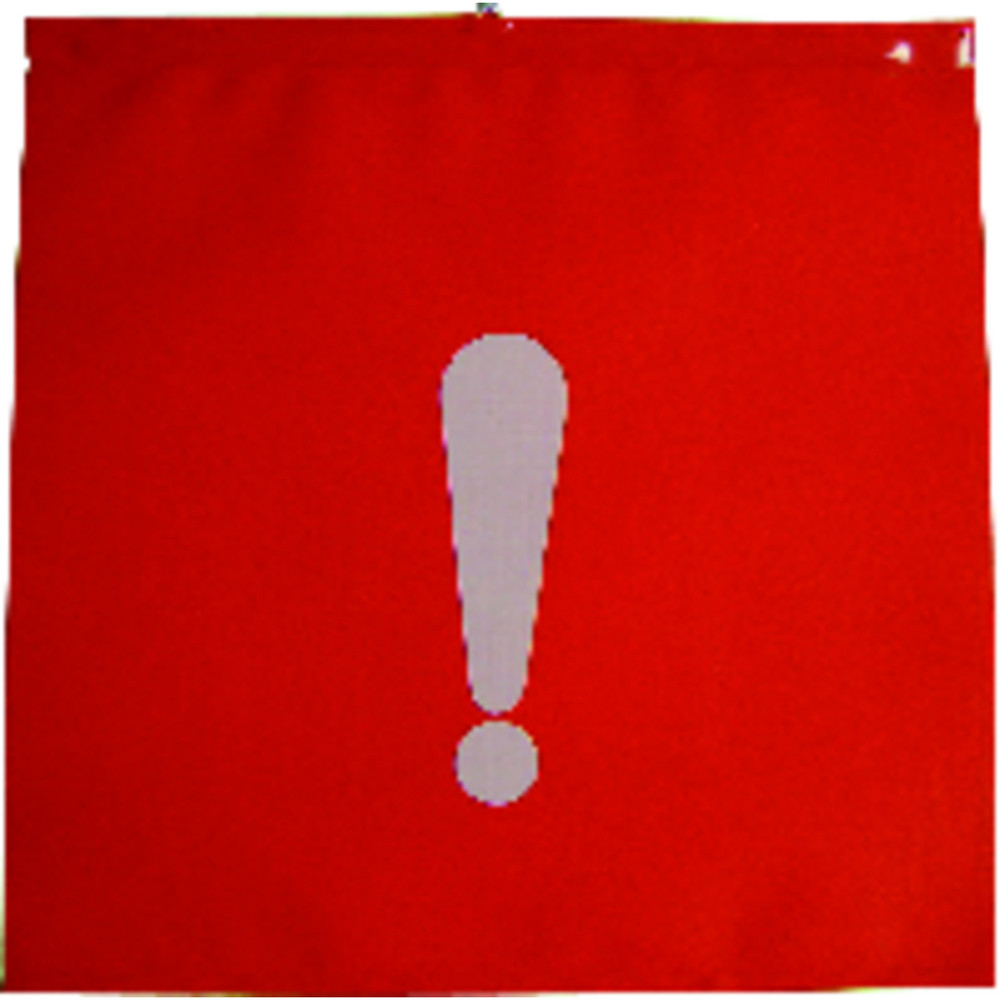 Schlussfahne 30 x 30cm mit Aufdruck Ausrufezeichen Produktbild img1 L