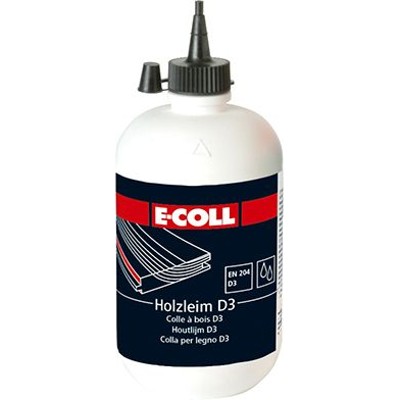 Produktbild von E-COLL - Holzleim D3 wasserfest für den Innen- und Außenbereich 750gr Flasche