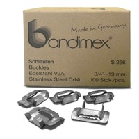 Produktbild von bandimex® - Schlaufe S253 Edelstahl V2A Bandbreite 9,5mm 100 Stück Packung