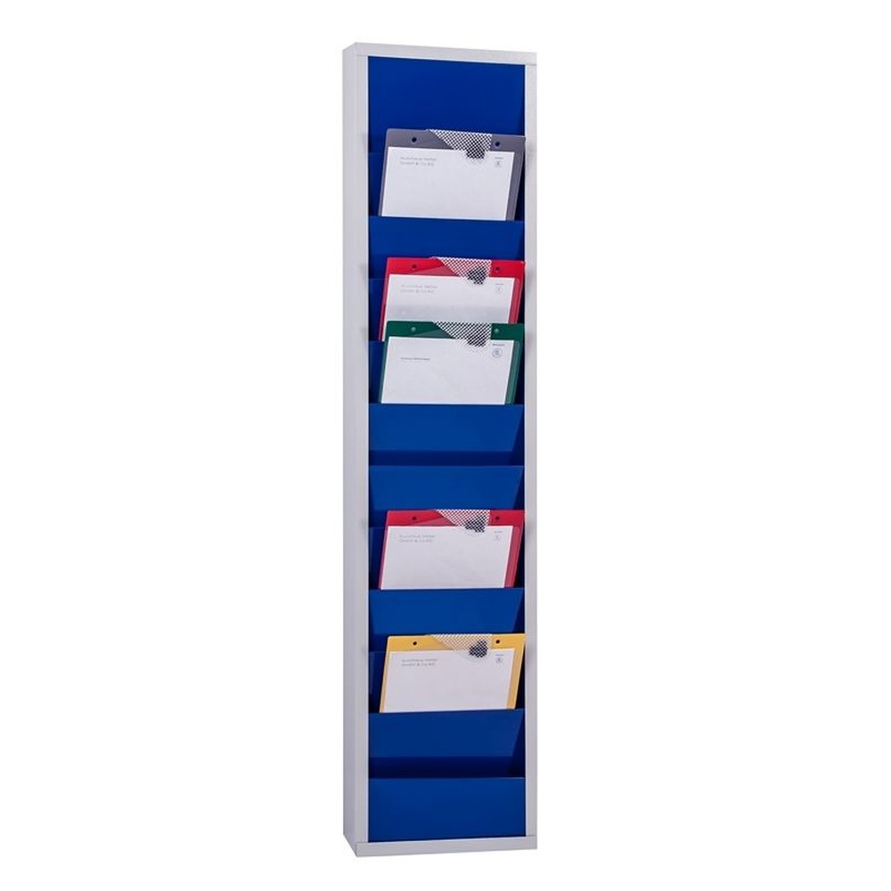 EICHNER Planungstafel einreihig aus Metall, für DIN A4 Auftragstaschen, Maße: 315 x 1280 mm, Blau, Verpackungseinheit: 1 STK Produktbild img1 L