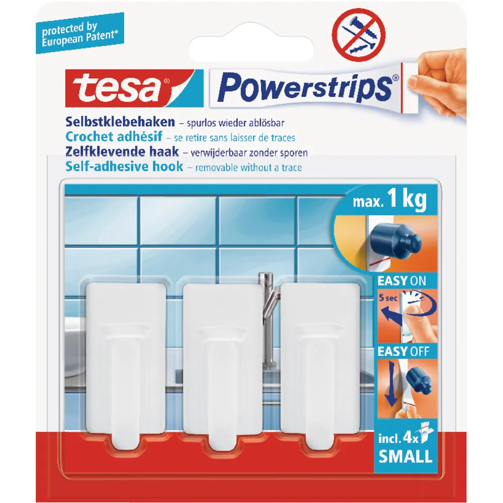 tesa® Powerstrips Haken Small Oval weiss Produktbild img1 L