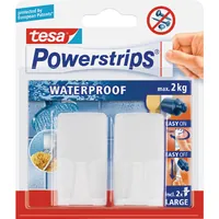 tesa® Haken Wave, weiß Inhalt 2Stück Powerstrips Waterproof Produktbild