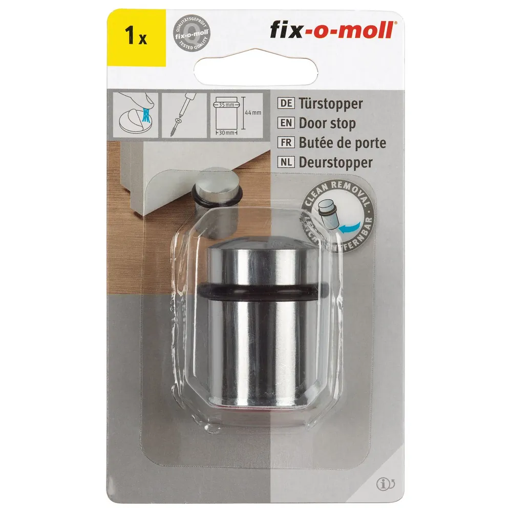 suki. Bodentürstopper,H 44mm,Ø 30mm, Metall, silberfarbig poliert Produktbild img2 L