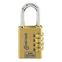 BURG-WÄCHTER Zahlen-Vorhangschloss Combi Lock 80 M, 4-stelliger Zahlencode, Messing massiv Produktbild