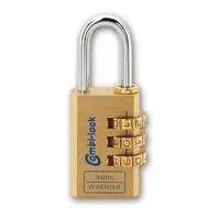 BURG-WÄCHTER Zahlen-Vorhangschloss Combi Lock 80 M, 3-stelliger Zahlencode, Messing massiv Produktbild