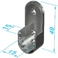 Pickhardt & Gerlach Schrankrohrlager, oval, 30 x 15mm vernickelt Produktbild img1 S