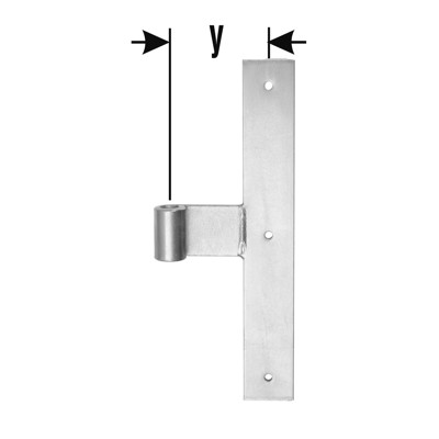 Produktbild von Pollmann - Tor-Mittelband, 18,schwer, für Dorn20mm,400mm,Eisen, hell verzinkt