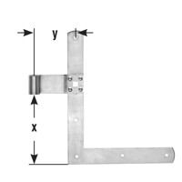 Produktbild von Pollmann - FT-Winkelband,Enden abgerundet, f. Dornst.13mm, H 250 x L 300mm, hel