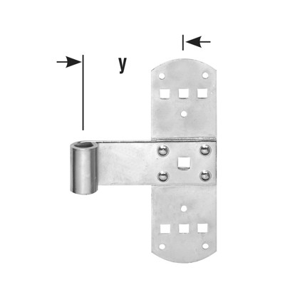 Produktbild von Pollmann - Kreuzbd., 50,m. aufgeniet. Rolle, Dorn13mm,160mm,Eisen, galvanisch h