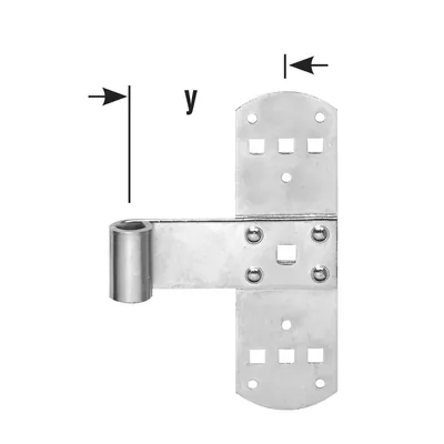 Produktbild von Pollmann - Kreuzbd., 50,m. aufgeniet. Rolle, Dorn13mm,160mm,Eisen, galvanisch h