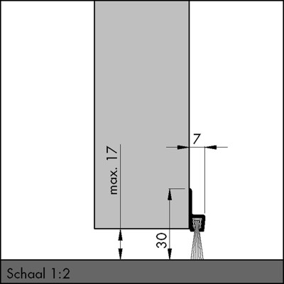 Produktbild von Elton - Türbodendichtung alu IBS 31 250cm mit PP-Bürste