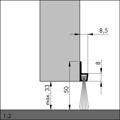 Produktbild von Elton - Türbodendichtung alu IBS 50 100cm mit PP-Bürste