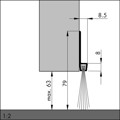 Produktbild von Elton - Türbodendichtung alu IBS 80 100cm mit PP-Bürste