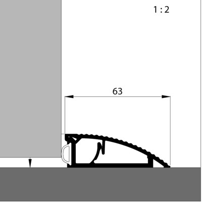 Produktbild von Elton - HT-Türschwelle, rund, AKW, 0501136,L 1800mm, Aluminium, silberfarbig