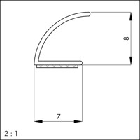 Produktbild von Elton - Türdichtung,zum Nachrüsten,V-Dichtung 1024T,6102501,Silikon braun