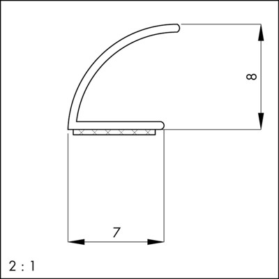 Produktbild von Elton - Türdichtung,zum Nachrüsten,V-Dichtung 1024T,6102503,Silikon schwarz