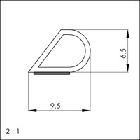 Produktbild von Elton - Zarge-Türdichtung,Tropfendichtung 232,6102505,Silikon weiß