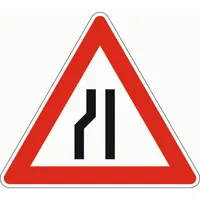 Produktbild von NOBRAND - Verkehrszeichen 121-20 Gefahrenzeichen einseitig verengte Fahrbahn li