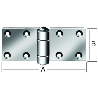 Produktbild von Vormann - Tür-Scharnier,extra stark,B130xH50mm,gerollt,verzinkt