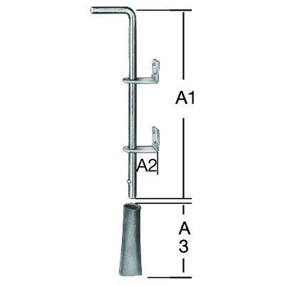 Produktbild von Vormann - Tor-Bodenschieber, mit Führungswinkel,400mm, verzinkt