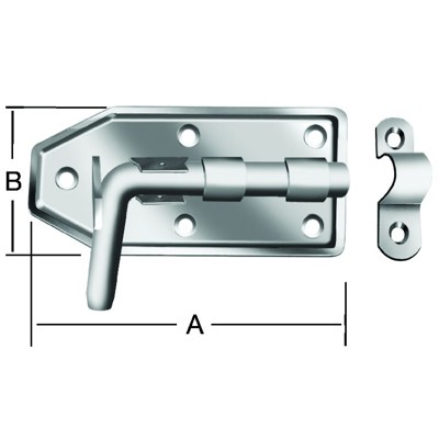 Produktbild von Vormann - Bolzenriegel,mit Schlaufe,gerade,160x65, silber feuerv.