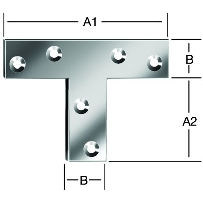 Produktbild von Vormann - T-Flachwinkel Stahl verzinkt, 70/36 x 16mm, versenkte Löcher