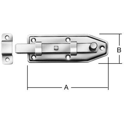 Produktbild von Vormann - Fensterriegel Edelstahl (V2A), 80 x 30mm, gerade, mit Schlaufe